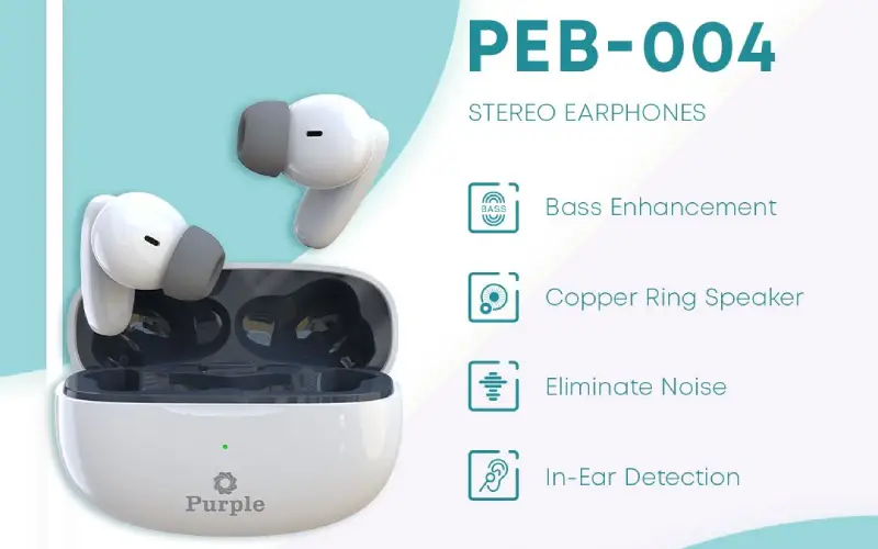purple PEB-004 earbuds